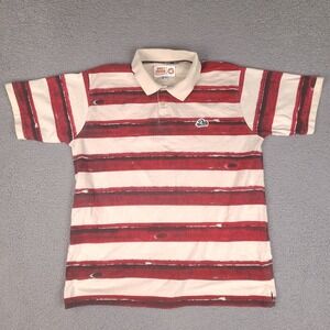 DVS Shoes Polo Shirt Mens Large Red Striped Streetwear‎ Skater Urban